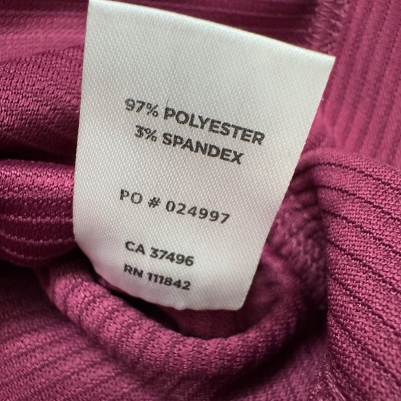 Leveler The Chase Women's Large Burgundy Mock Neck Long Sleeve Ribbed Top - Picture 15 of 15